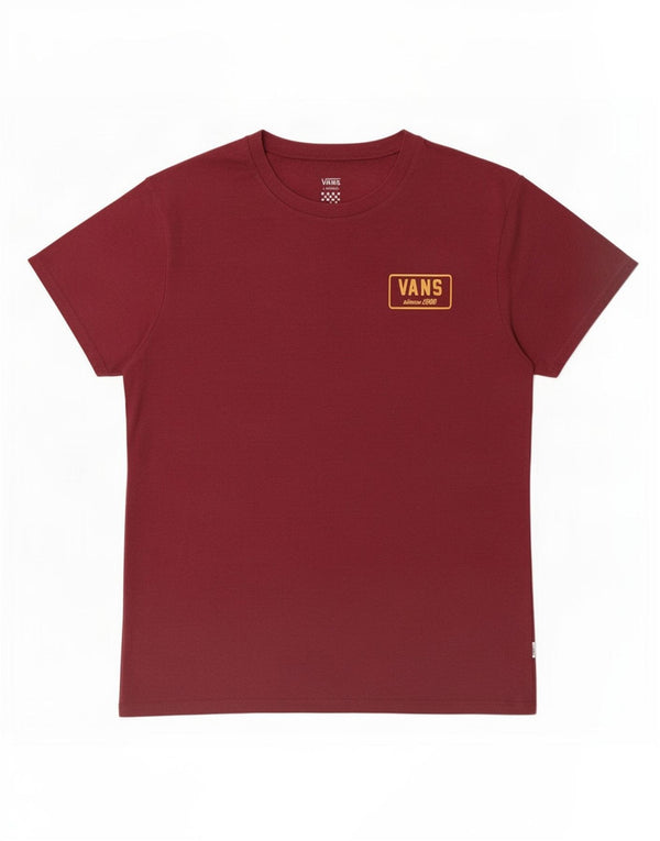 Vans Camiseta gráfica para mujer Top UK 46 Large Borgoña