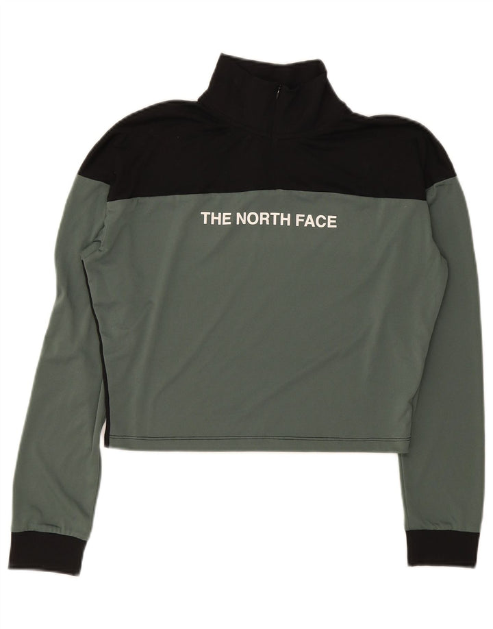 The North Face Top de chándal con estampado gráfico para mujer, talla 40, color caqui mediano