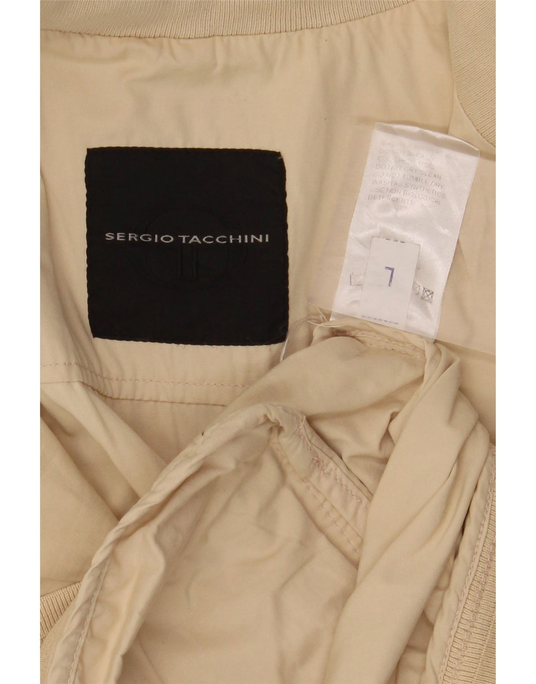 Sergio Tacchini Chaqueta Bomber para Hombre UK 40 Grande Algodón Beige