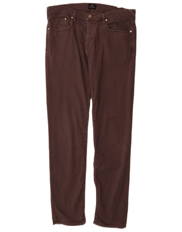 Paul Smith Pantalones informales ajustados para mujer W32 L30 Algodón gris