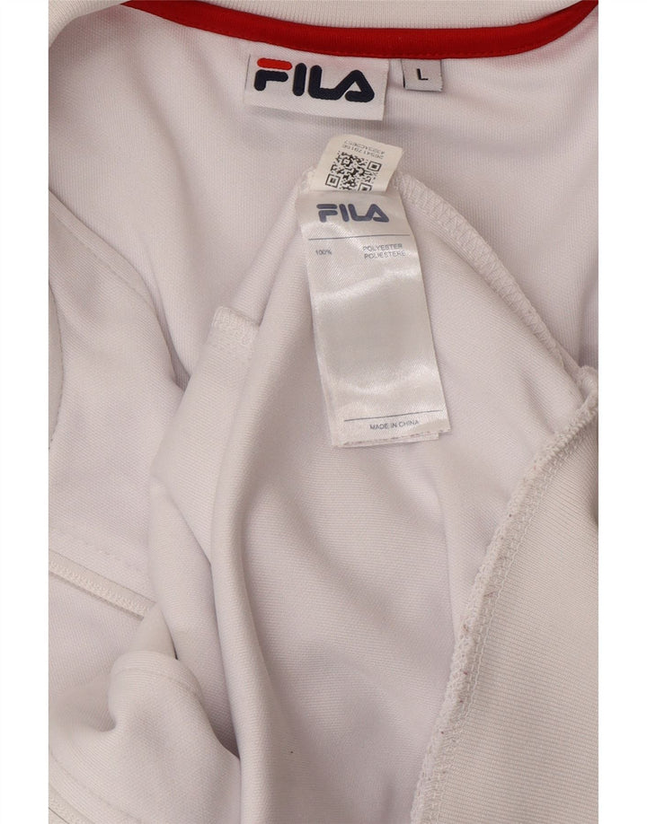 FILA Chaqueta de chándal con gráfico para mujer UK 40 Large White Colourblock