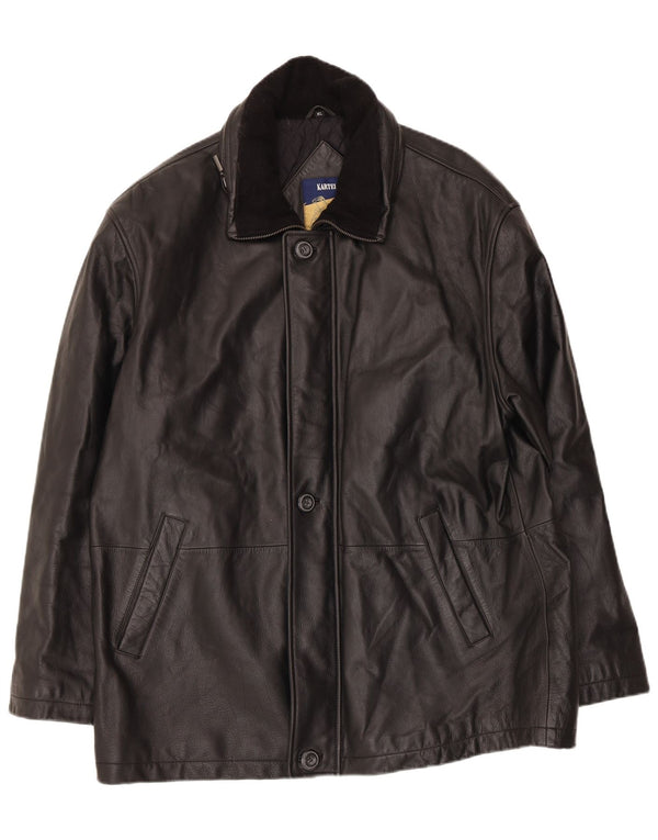 Kartel Chaqueta de cuero para hombre UK 42 XL Negro