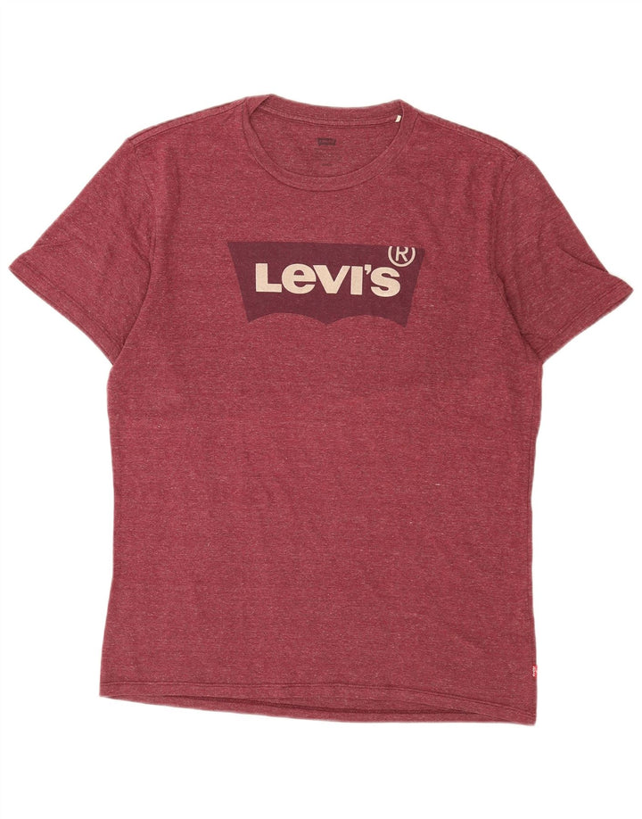 LEVI'S Camiseta gráfica para hombre Top Medium Borgoña