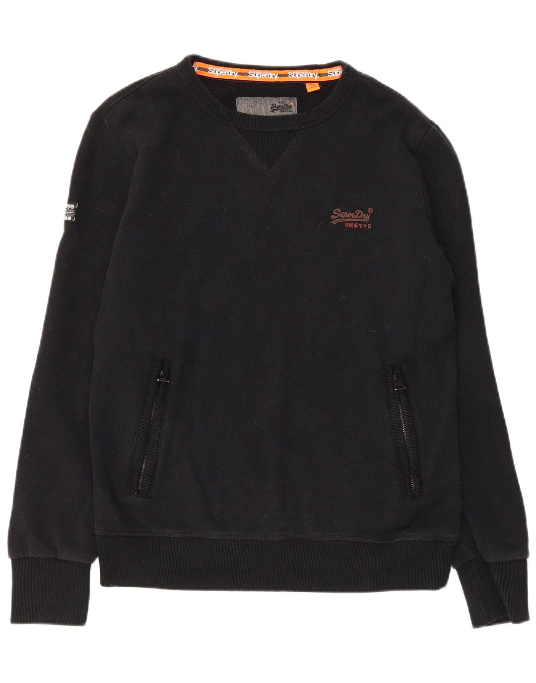 Superdry Hombre Sudadera Jumper Medium Negro Algodón