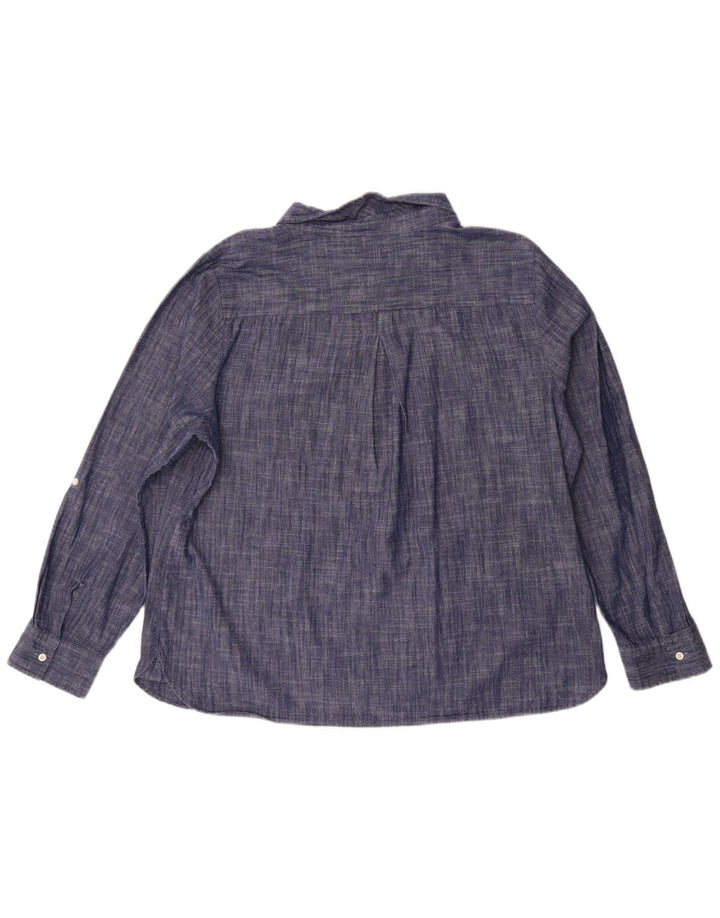 Tommy Hilfiger Camisa tipo pulóver para mujer UK 20 2XL Algodón moteado azul