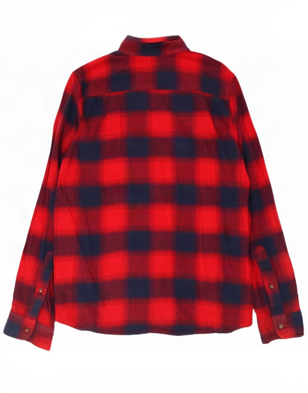 Camisa Hollister Hombre Franela XL Algodón Cuadros Rojos