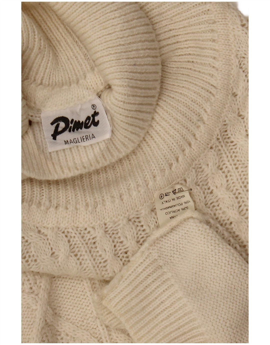 Pimet Jersey De Cuello Vuelto para Hombre XL Lana Blanca
