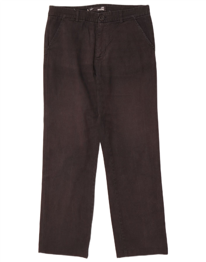 MOSCHINO Pantalón chino recto W34 L29 Negro Algodón