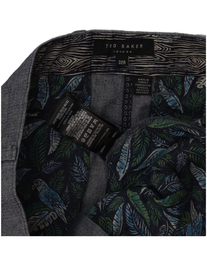 Pantalones de traje ajustados para hombre de Ted Baker W32 L31 Algodón gris