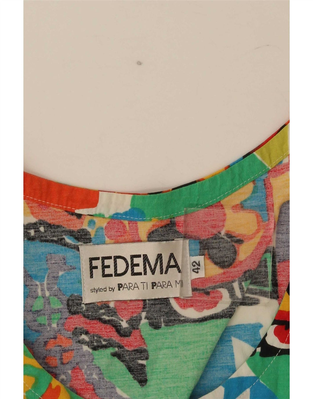 Camiseta gráfica vintage para mujer Top IT 42 Medio multicolor geométrico