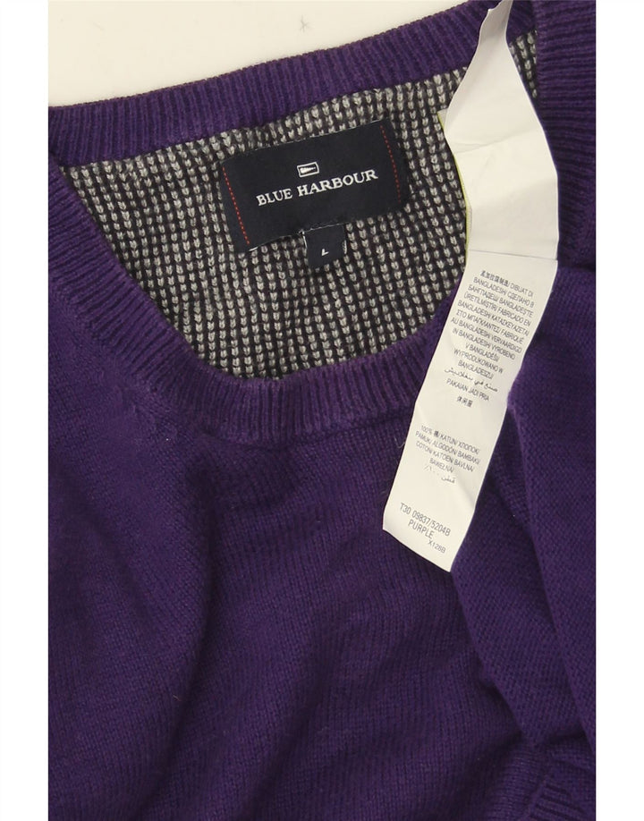 Marks & Spencer - Jersey de cuello redondo para hombre, color azul, color morado