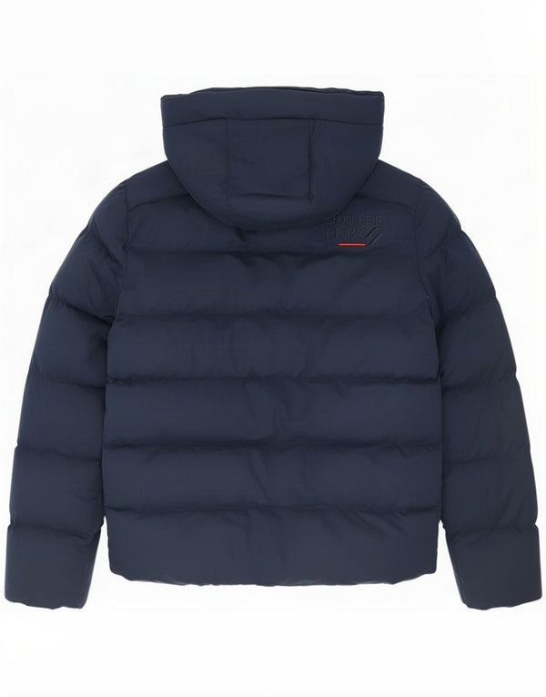 Superdry Chaqueta acolchada con capucha para hombre ES 36 Small Azul marino Poliéster