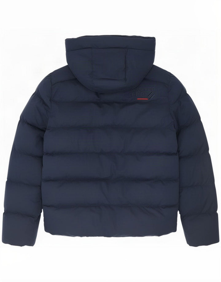 Superdry Chaqueta acolchada con capucha para hombre ES 36 Small Azul marino Poliéster