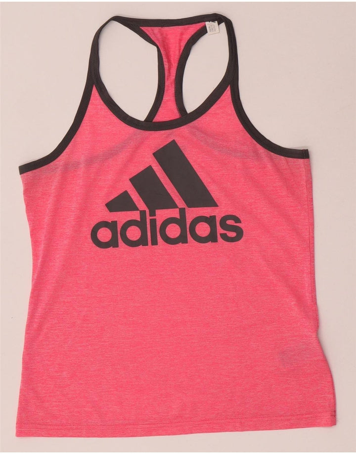 Adidas Mujer Climacool Graphic Chaleco Top Reino Unido 12/14 Medio Rosa Poliéster