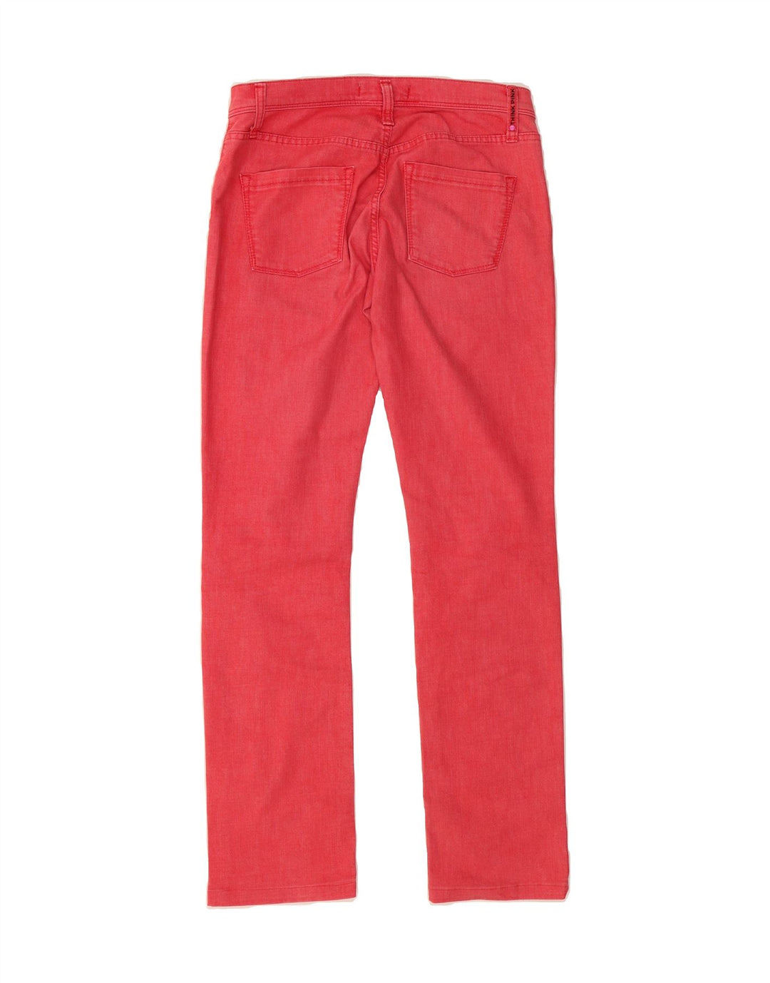 THINK PINK Womens Straight Jeans W29 L30 Red Cotton Vintage Think Pink and Second-Hand Think Pink from Messina Hembry 