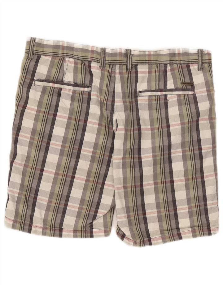 Pierre Cardin Pantalones cortos chinos de corte regular para hombre W34 Cuadros multicolores grandes
