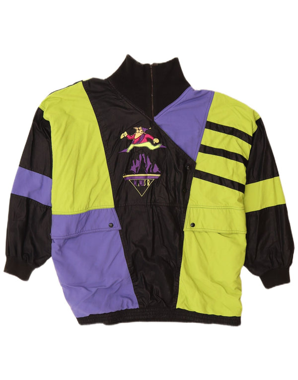 Maser M Chaqueta cortavientos gráfica para mujer UK 46 Large Black Colourblock