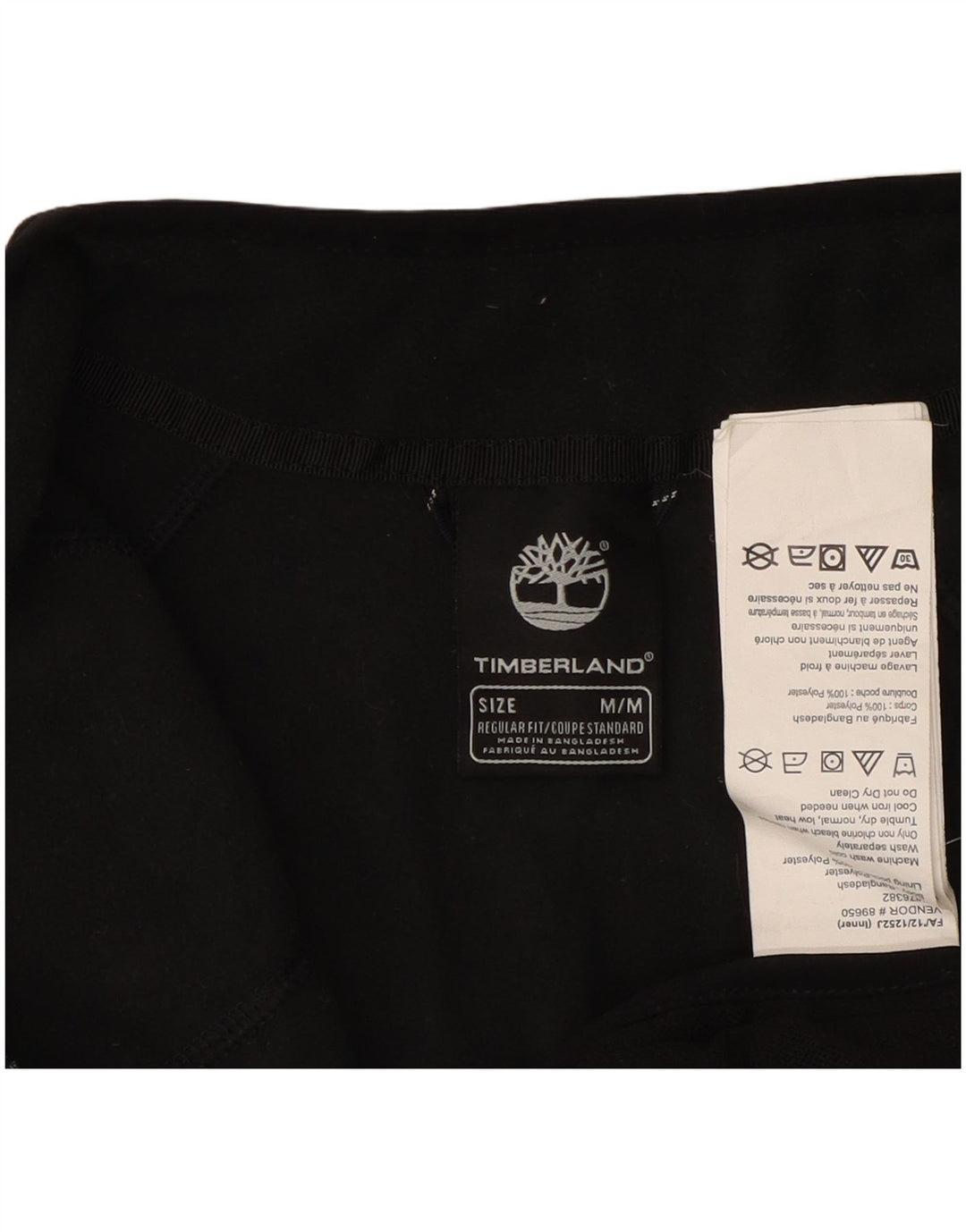 TIMBERLAND Chaqueta polar de ajuste regular para mujer, Reino Unido 44, poliéster negro mediano