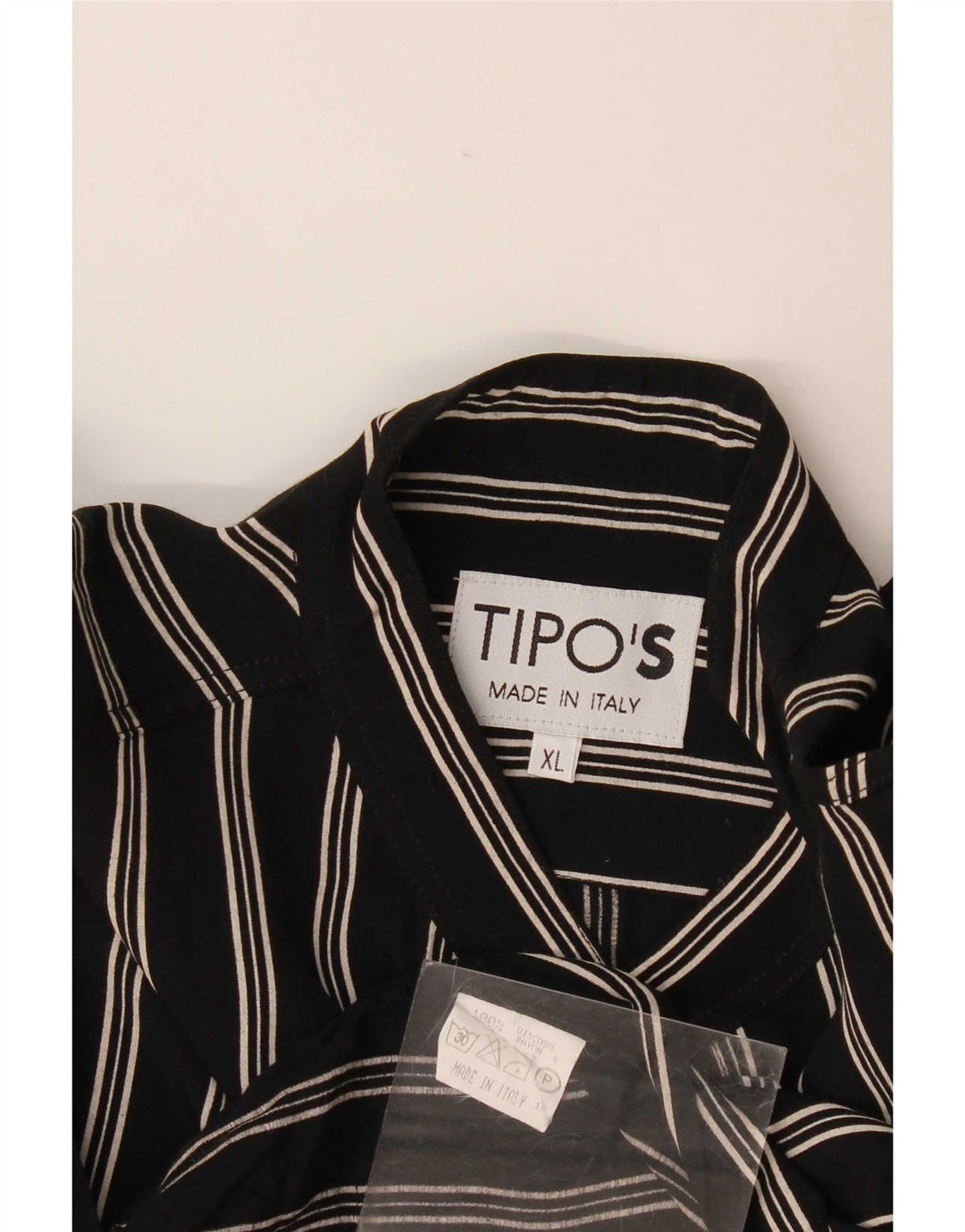 Camisa Hombre Tipo' S XL Viscosa Rayas Negras