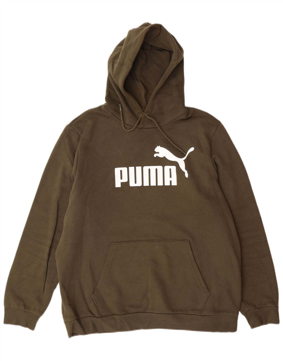 PUMA Jersey con capucha gráfica para hombre, tamaño grande, algodón caqui