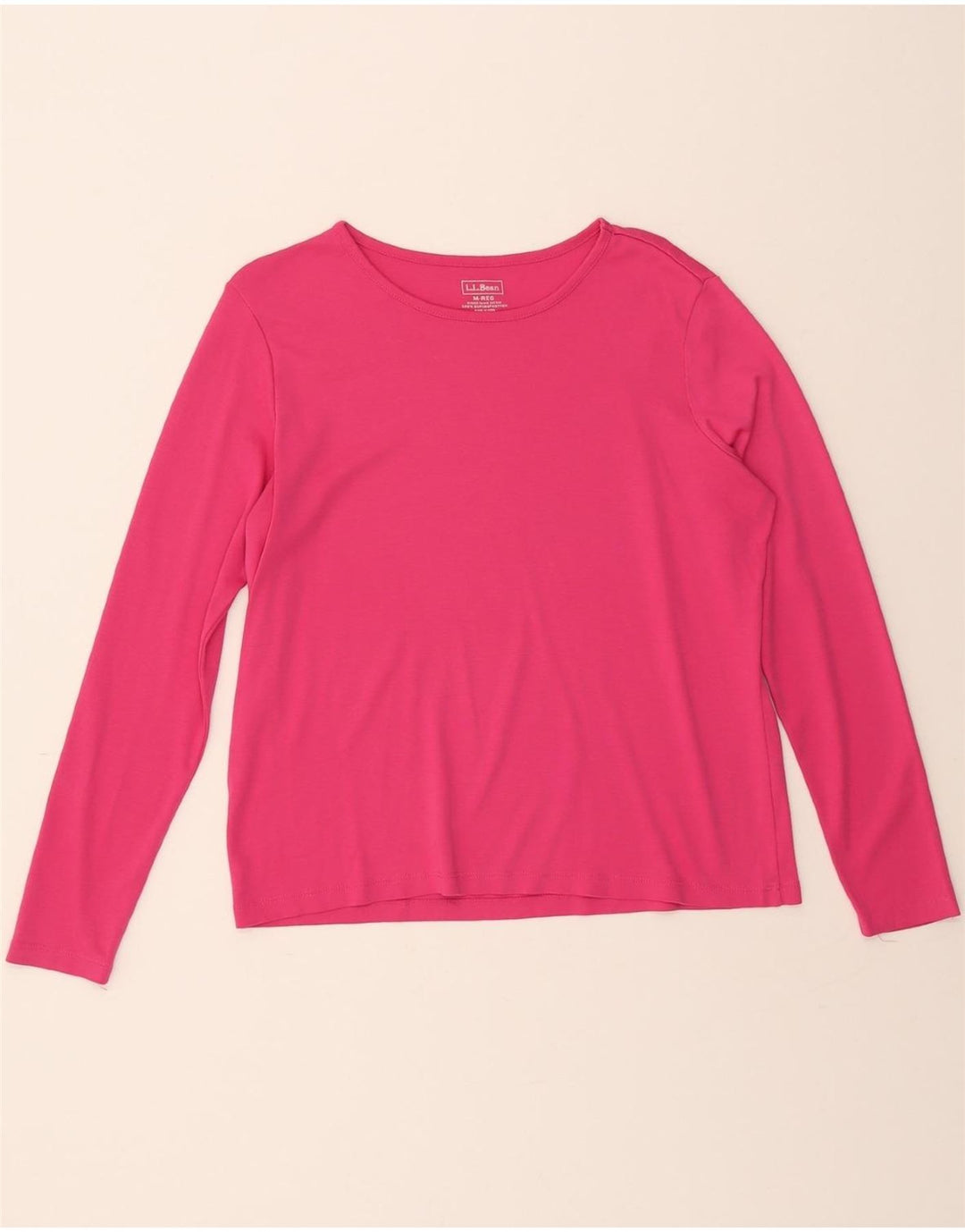 L.L.BEAN Womens Top Long Sleeve UK 14 Medium Pink Cotton Vintage L.L.Bean and Second-Hand L.L.Bean from Messina Hembry 