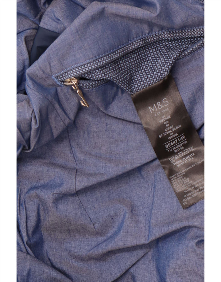MARKS & SPENCER Chaqueta bomber para hombre UK 38 Algodón con lunares azules medianos