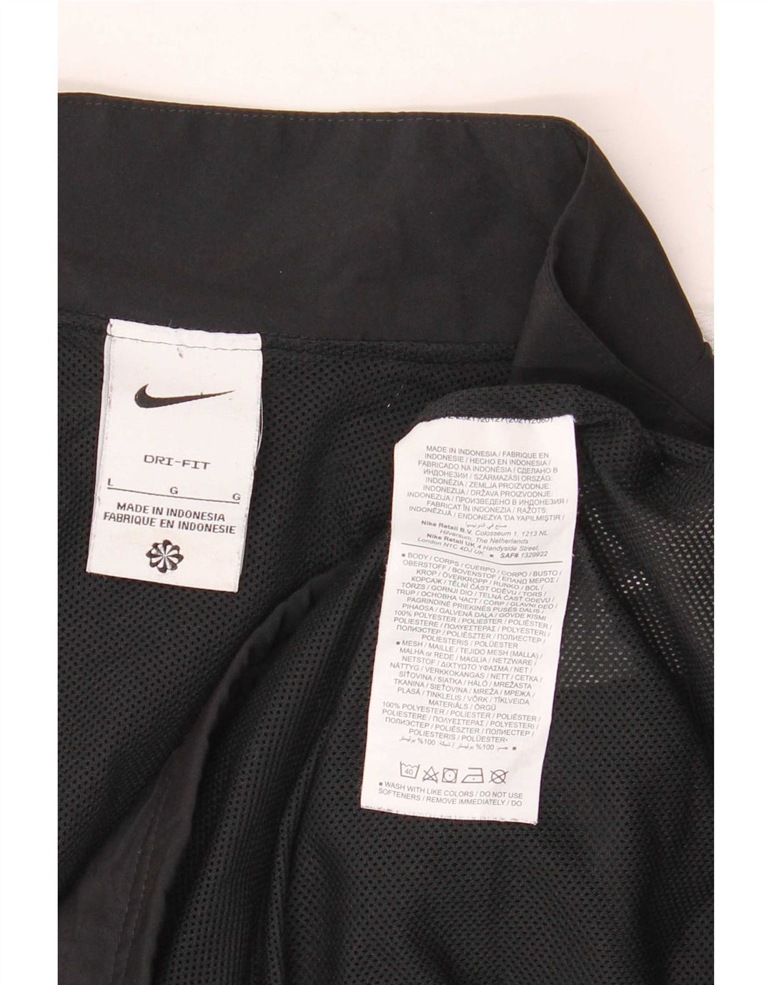 Nike Hombre Dri Fit Chándal Top Chaqueta Grande Negro Colorblock Poliéster