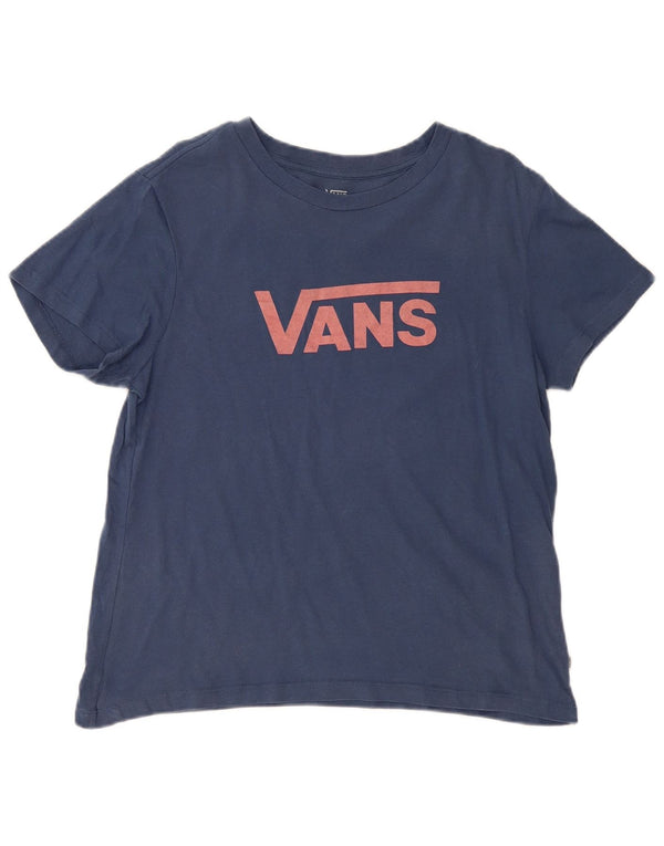 Vans Camiseta gráfica para mujer Top UK 46 Large Azul marino Algodón