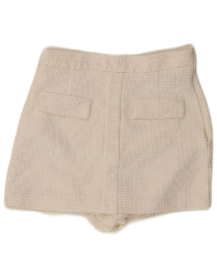 Zara Mujer Shorts Casual Mediano W28 Blanco Algodón