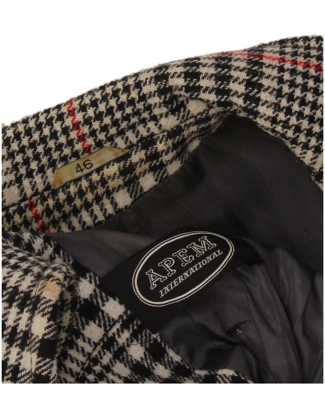 Vintage mujer doble pecho gabardina IT 46 gran cheque gris