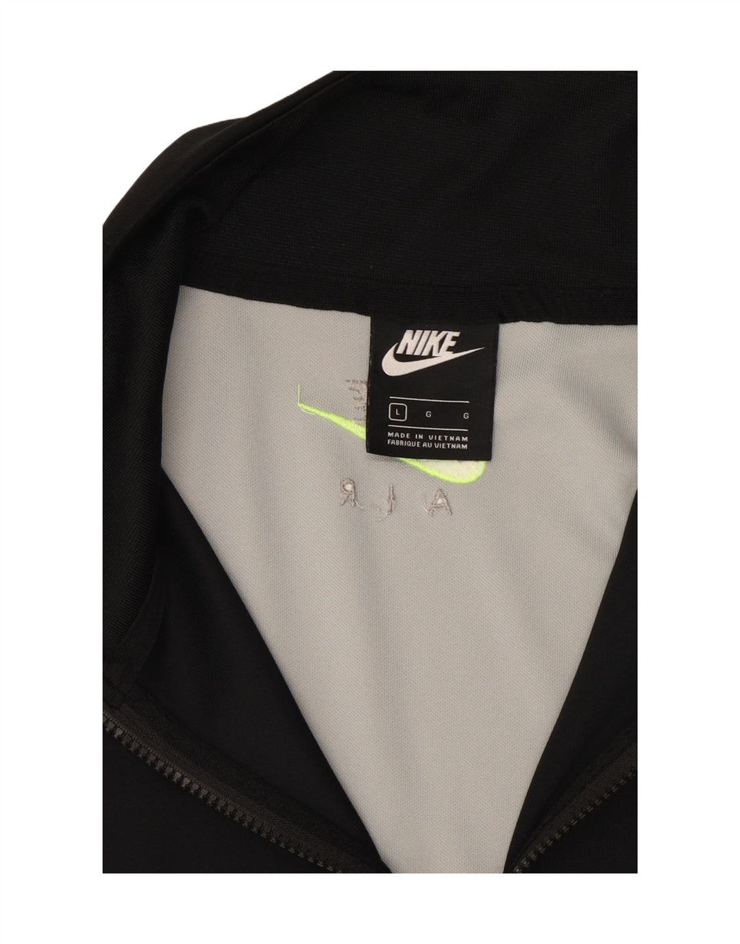 NIKE Sudadera con gráfico y cuello con cremallera para hombre, color gris grande