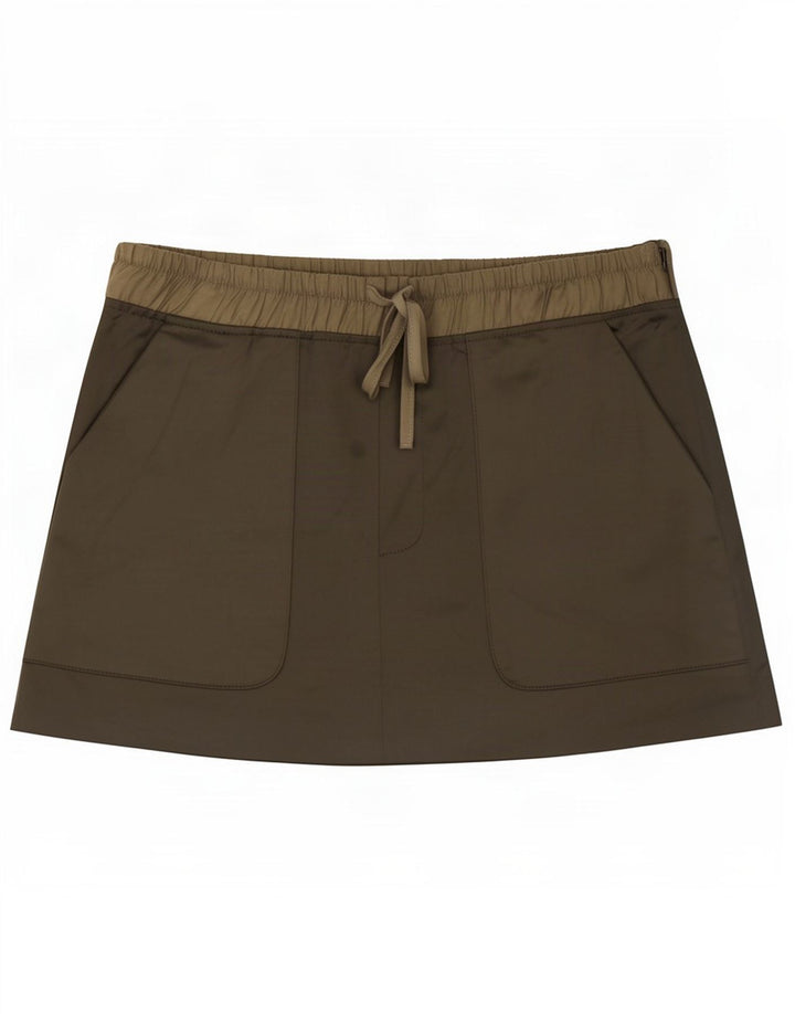 Zara Mujer Mini Falda Mediana W28 Caqui Poliéster