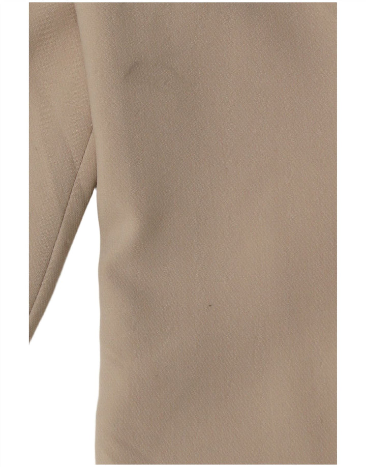ZARA Mujer Chaqueta Blazer De Doble Botonadura UK 10 Small Beige Poliéster