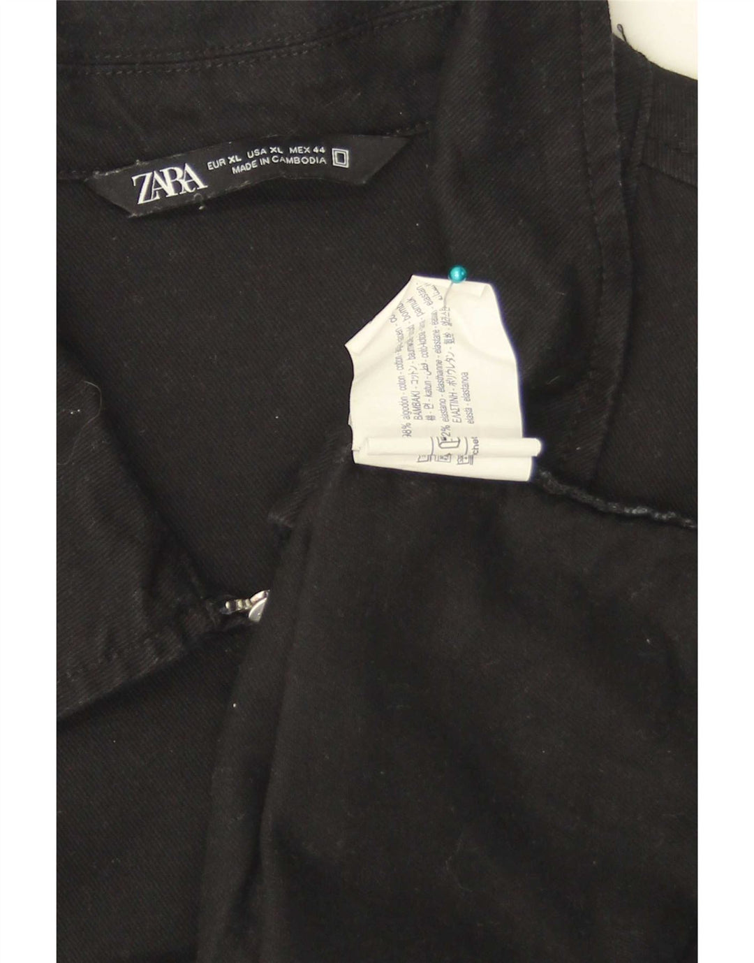 Zara Hombre Cazadora Bomber UK 42 XL Algodón Negro