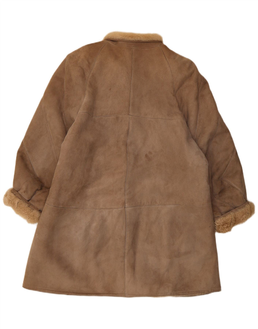 Vintage mujer suelta ajuste shearling abrigo IT 44 Marrón Medio Clásico