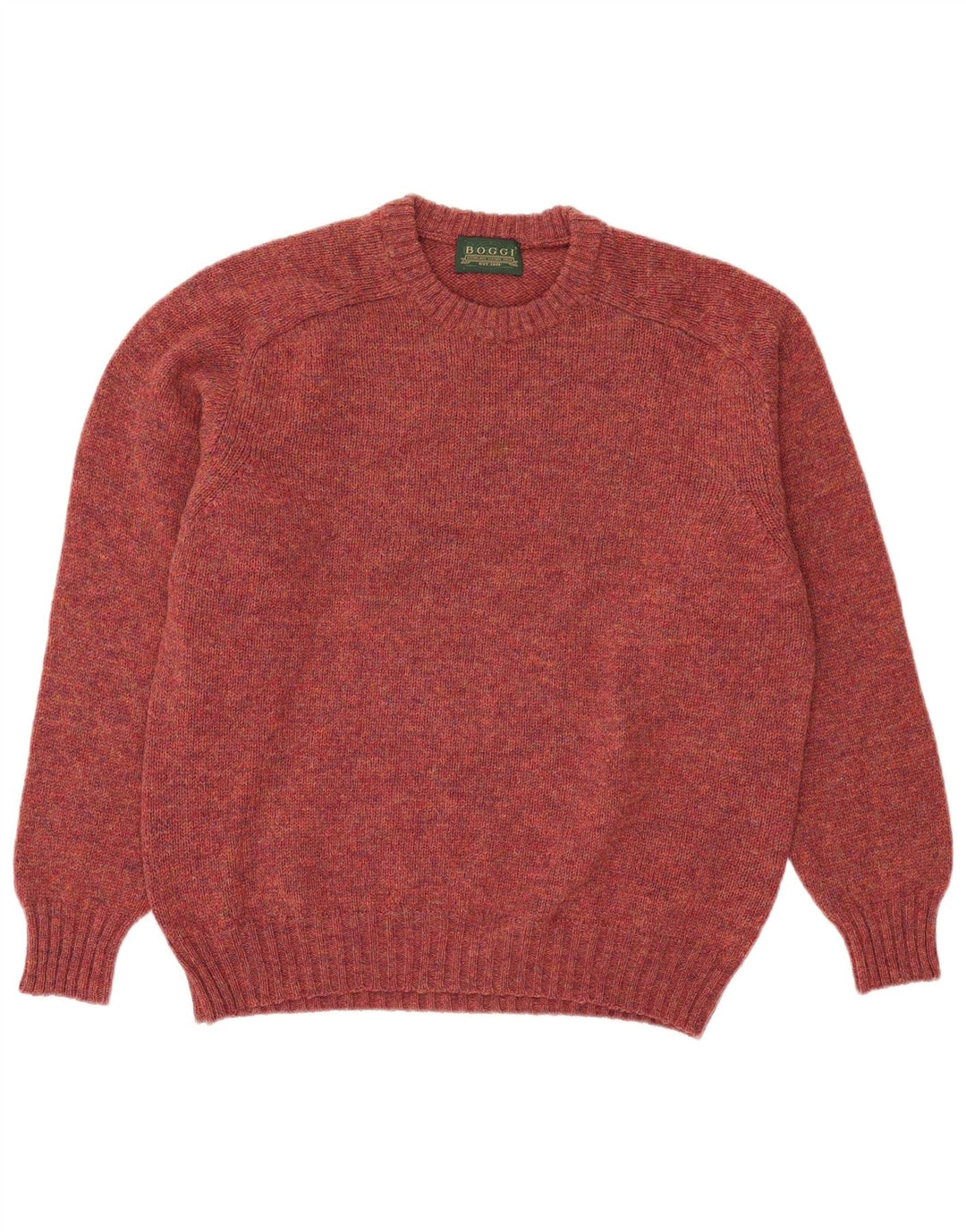 Boggi Hombre Jersey De Cuello Redondo De Lana Granate Medio
