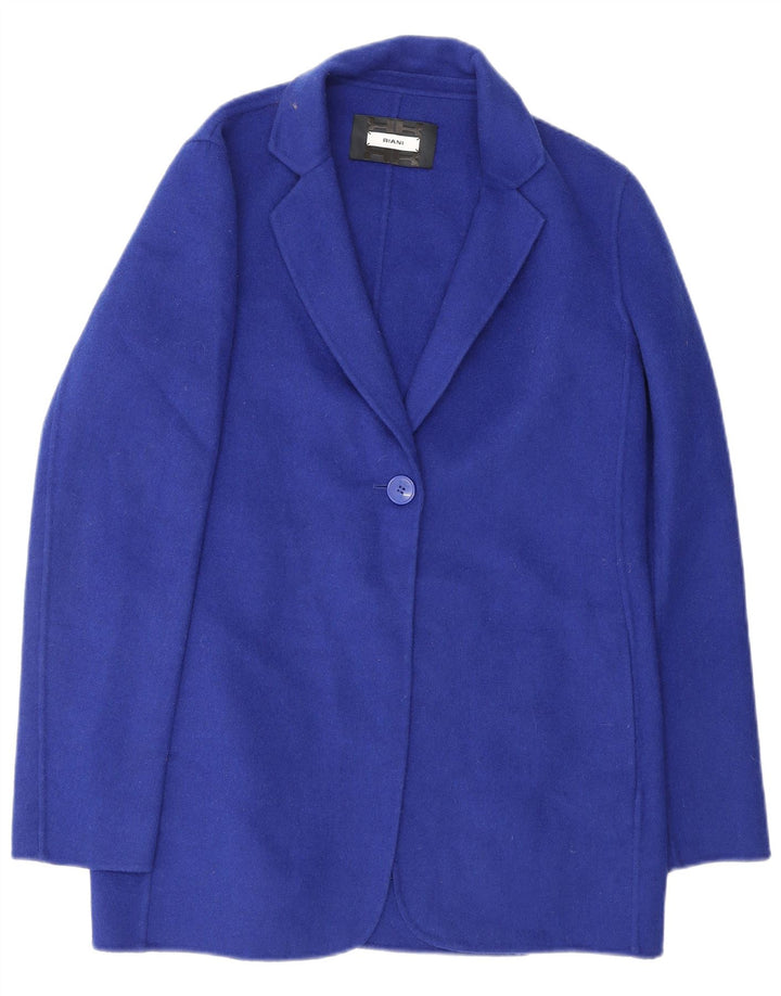 Riani Chaqueta tipo blazer con 1 botón para mujer UK 10 Small Blue Wool