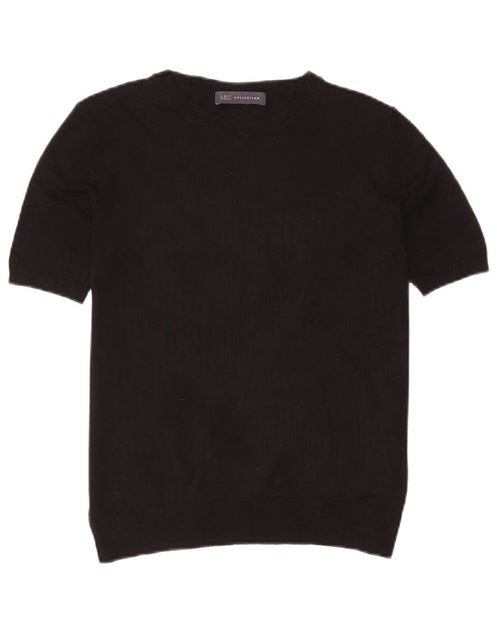 Marks & Spencer Blusa para Mujer Top UK 10 Small Viscosa Negra