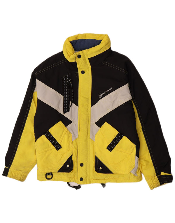Sergio Tacchini Chaqueta de esquí con capucha para hombre UK 36 Small Yellow Colourblock