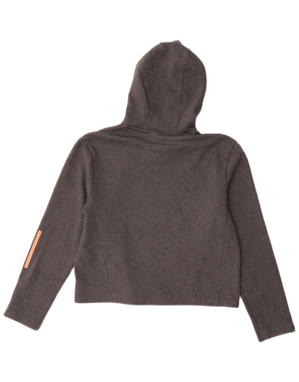 Adidas - Sudadera con capucha para niña, 14-15 años, algodón gris