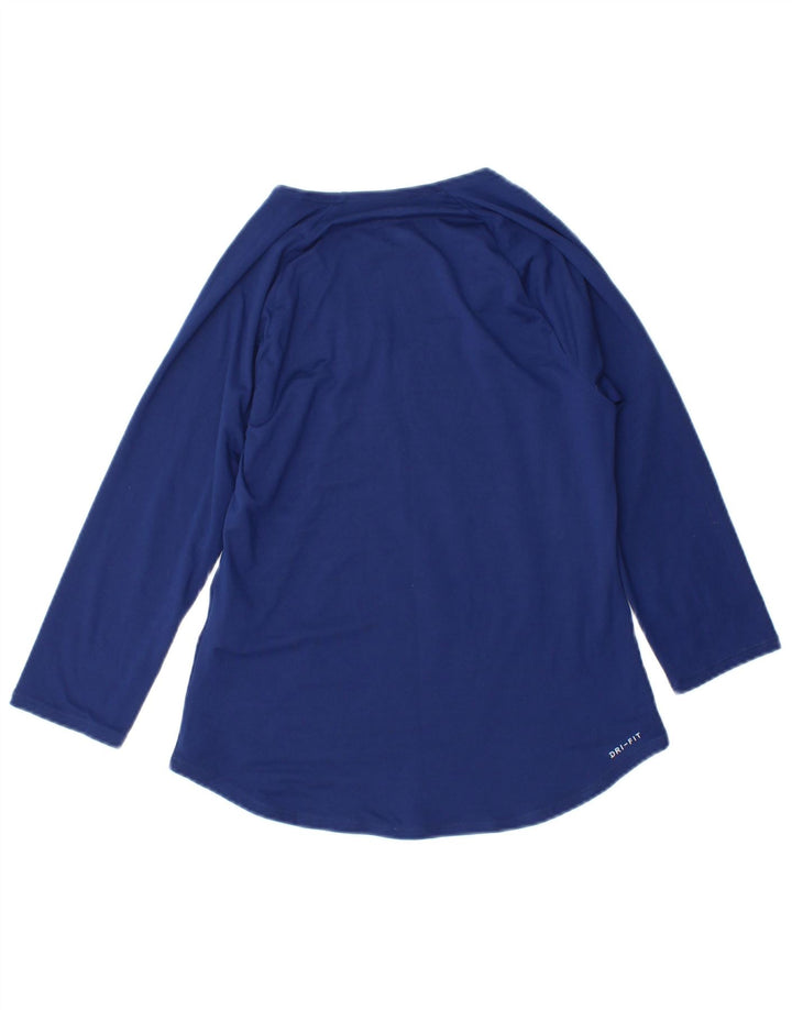 Nike Mujer Dri Fit Top Manga Larga UK 10 Small Azul Marino Poliéster
