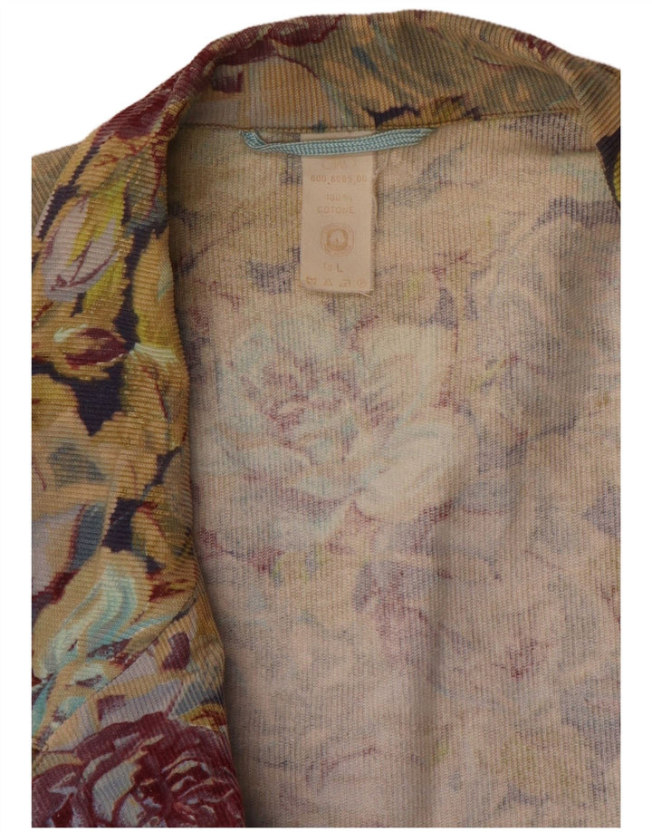 Vintage mujer Blazer chaqueta Reino Unido 16 grande multicolor floral