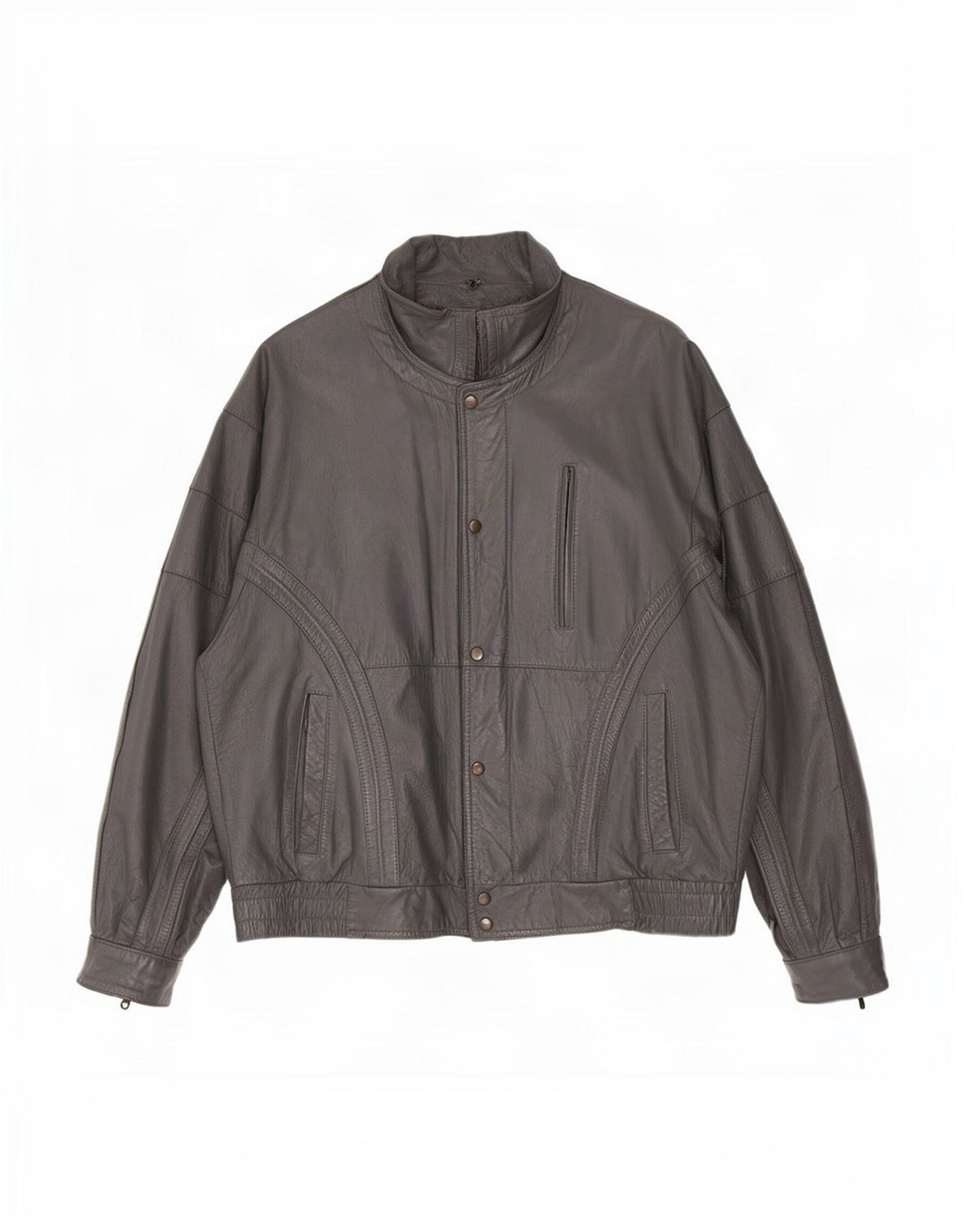 Chaqueta de cuero vintage para hombre IT 50 grande negro