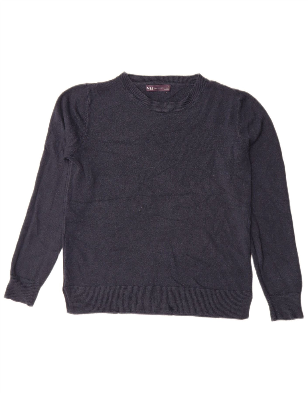 Marks & Spencer - Jersey de cuello redondo para mujer, talla 40, talla M, color azul marino