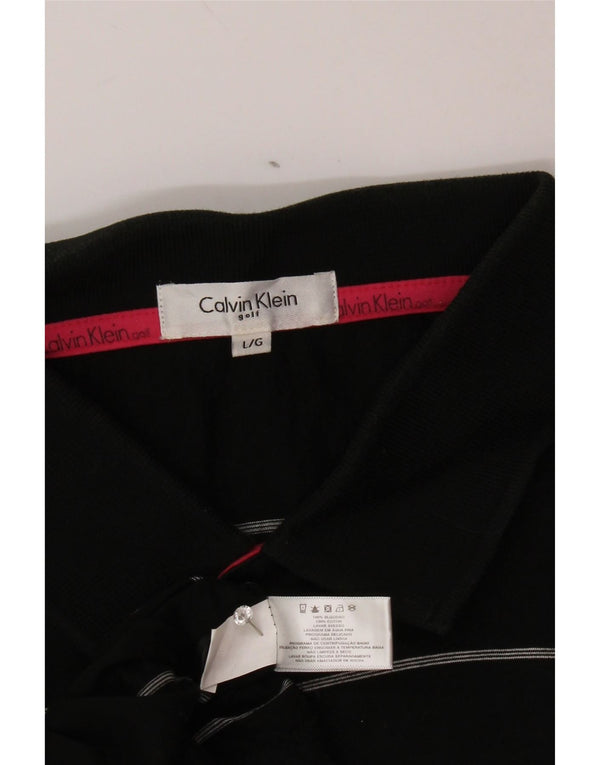 CALVIN KLEIN Polo para hombre de algodón a rayas negro grande