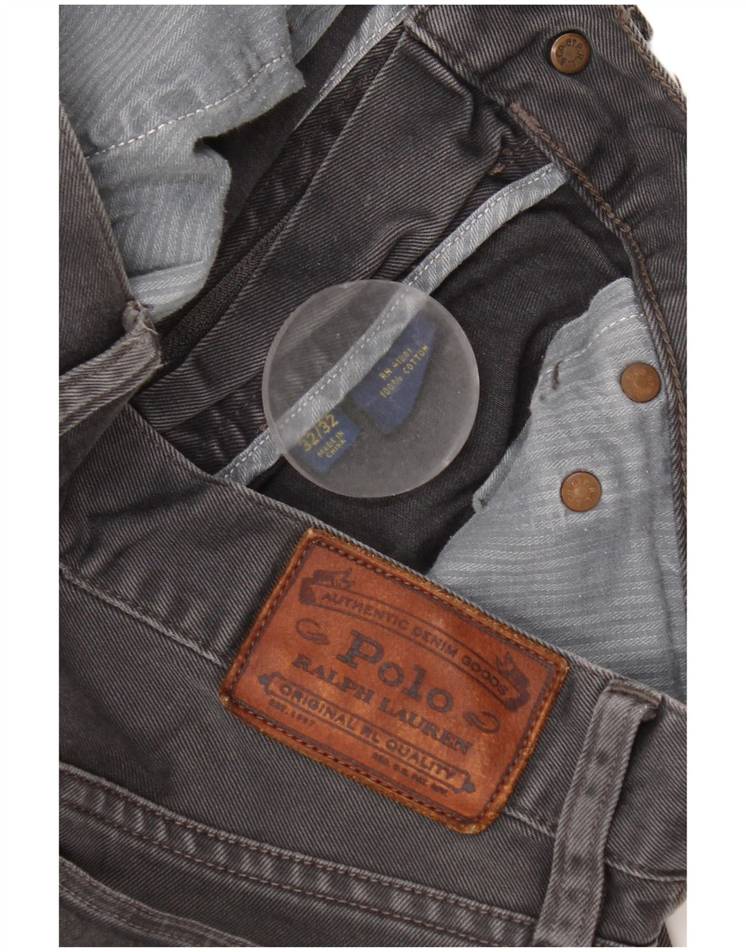 Ralph Lauren Vaqueros ajustados para hombre W32 L32 Algodón gris