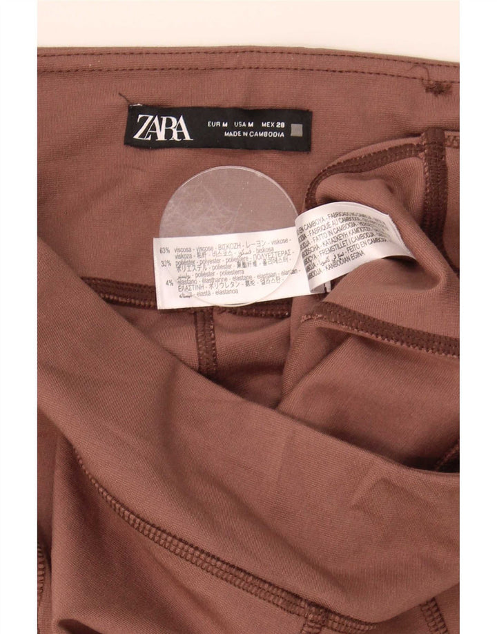 Zara Mujer Leggings Medianos W28 L29 Marrón Viscosa