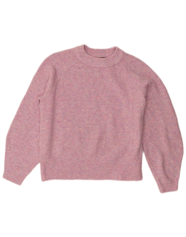 Marks & Spencer Suéter tipo jersey con cuello redondo para mujer, Reino Unido 44, mediano, moteado en rosa
