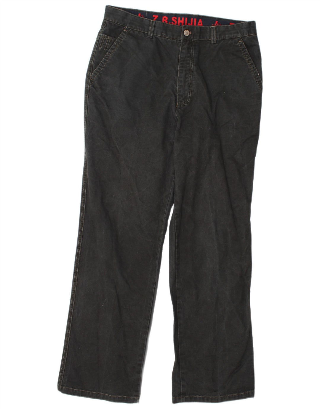 Pantalones chinos rectos vintage para hombre W34 L31 Negro