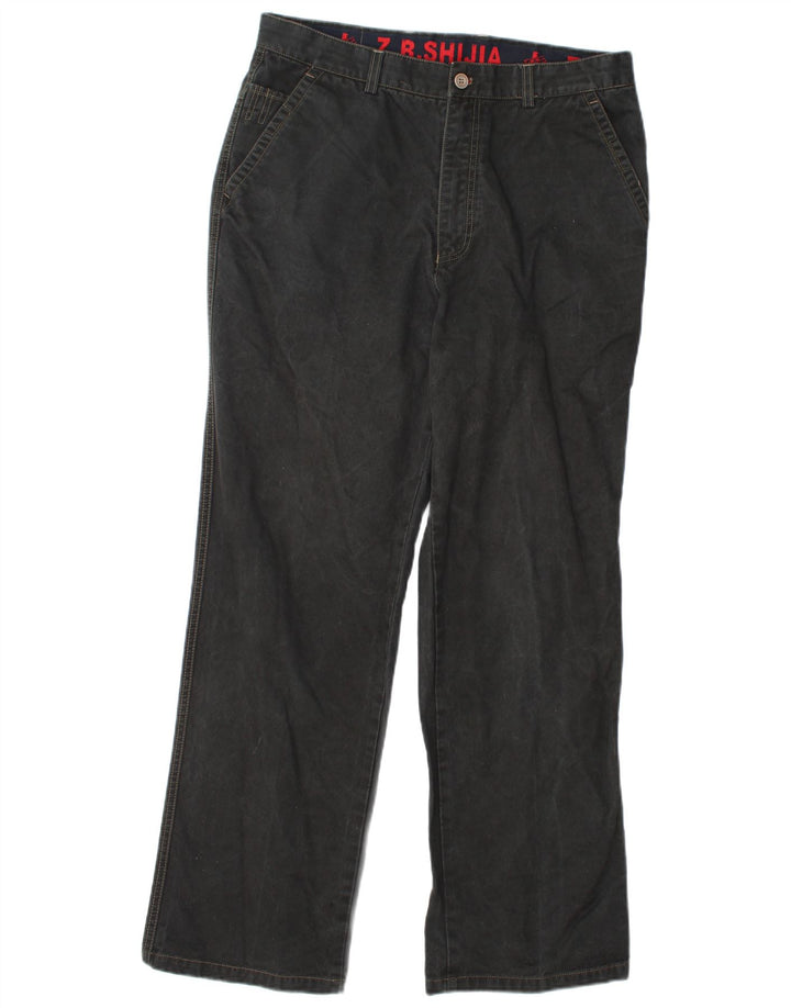 Pantalones chinos rectos vintage para hombre W34 L31 Negro